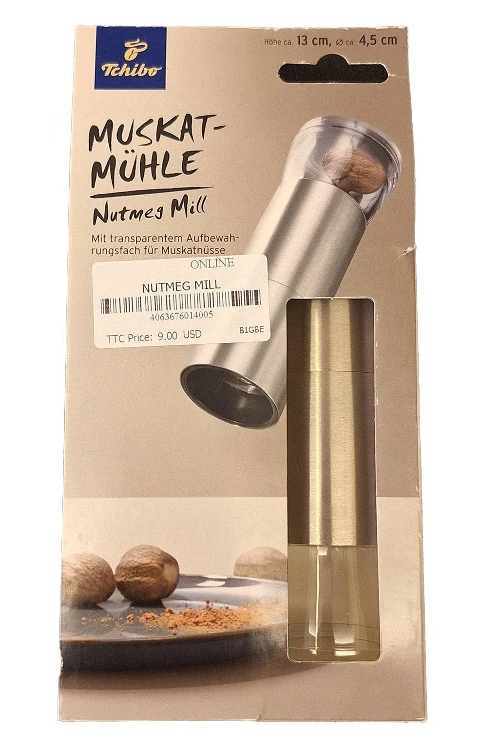 Tchibo Nutmeg Mill For Grinding Nutmeg