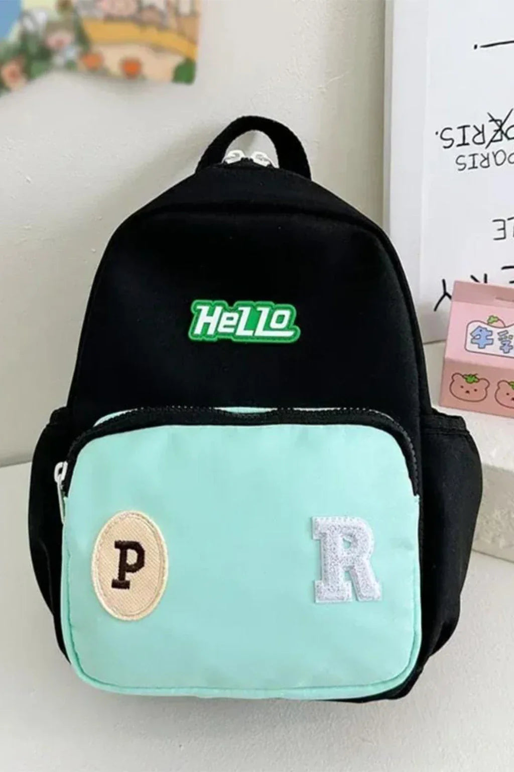 Hello Cute Cartoon Letter Printed Backpack For Kids Boys Girls