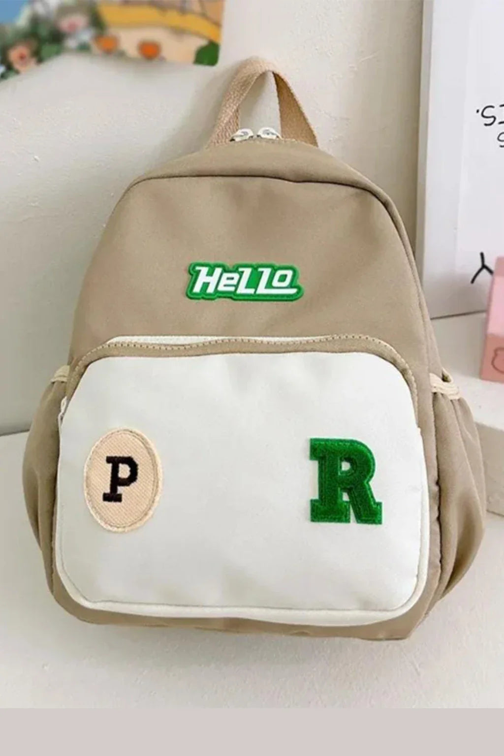 Hello Cute Cartoon Letter Printed Backpack For Kids Boys Girls