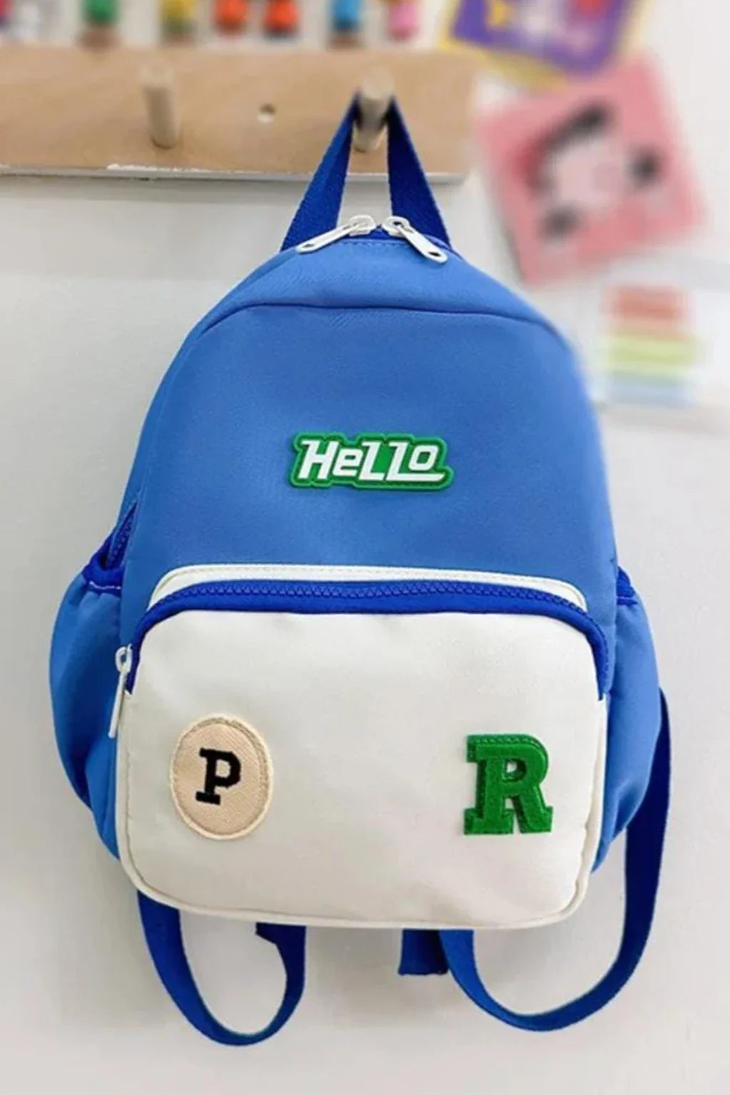 Hello Cute Cartoon Letter Printed Backpack For Kids Boys Girls