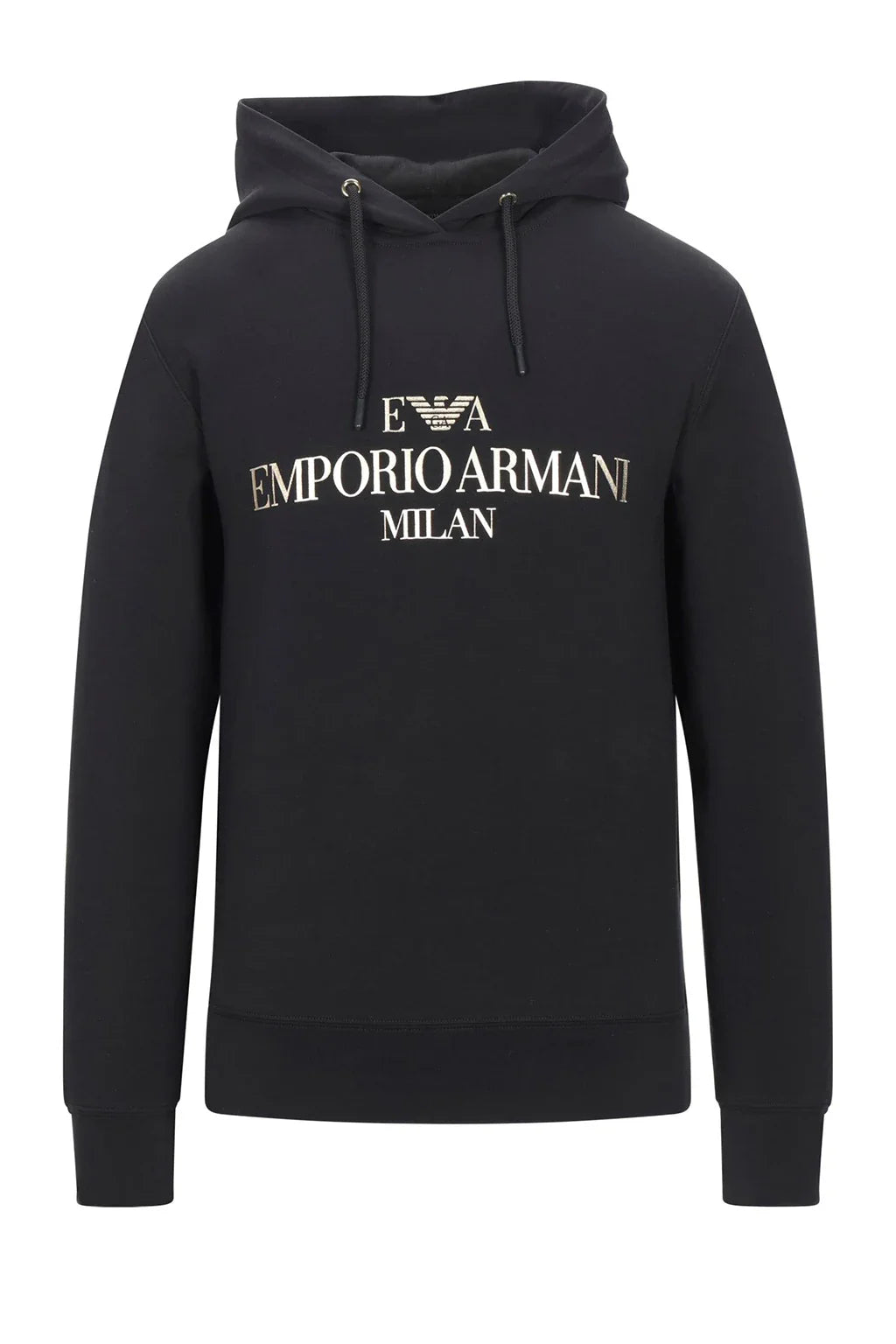 Giorgio Armani Black Metallic Logo Hoodie