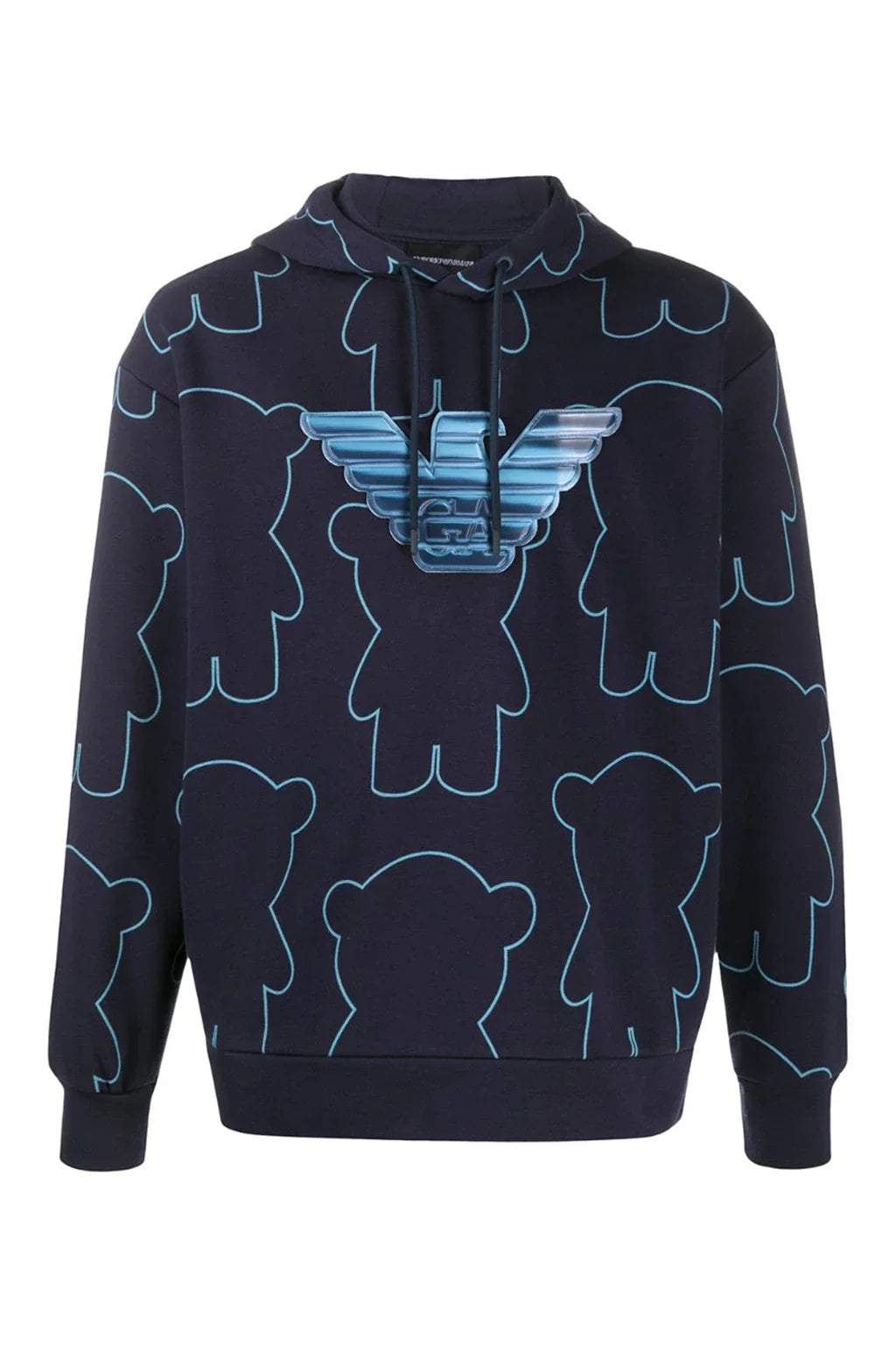 Giorgio Armani Logo Patch Hoodie In Black