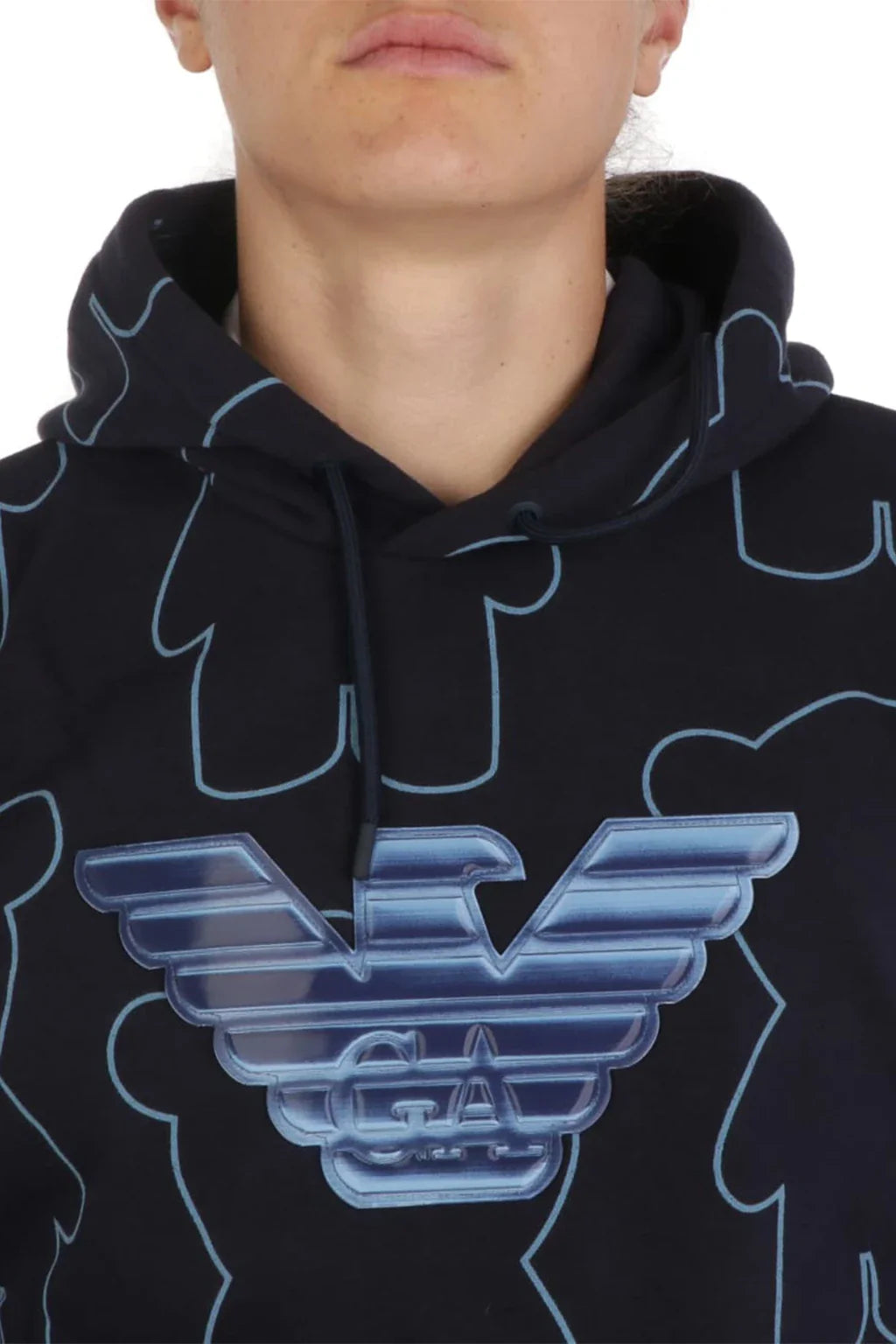 Giorgio Armani Logo Patch Hoodie In Black