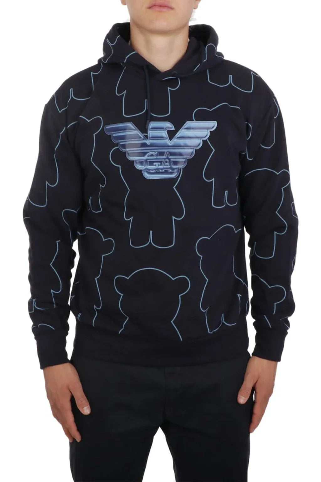 Giorgio Armani Logo Patch Hoodie In Black