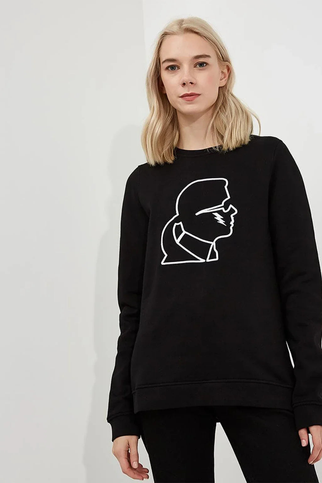 Karl Lagerfeld Regular Fit Black Sweatshirt