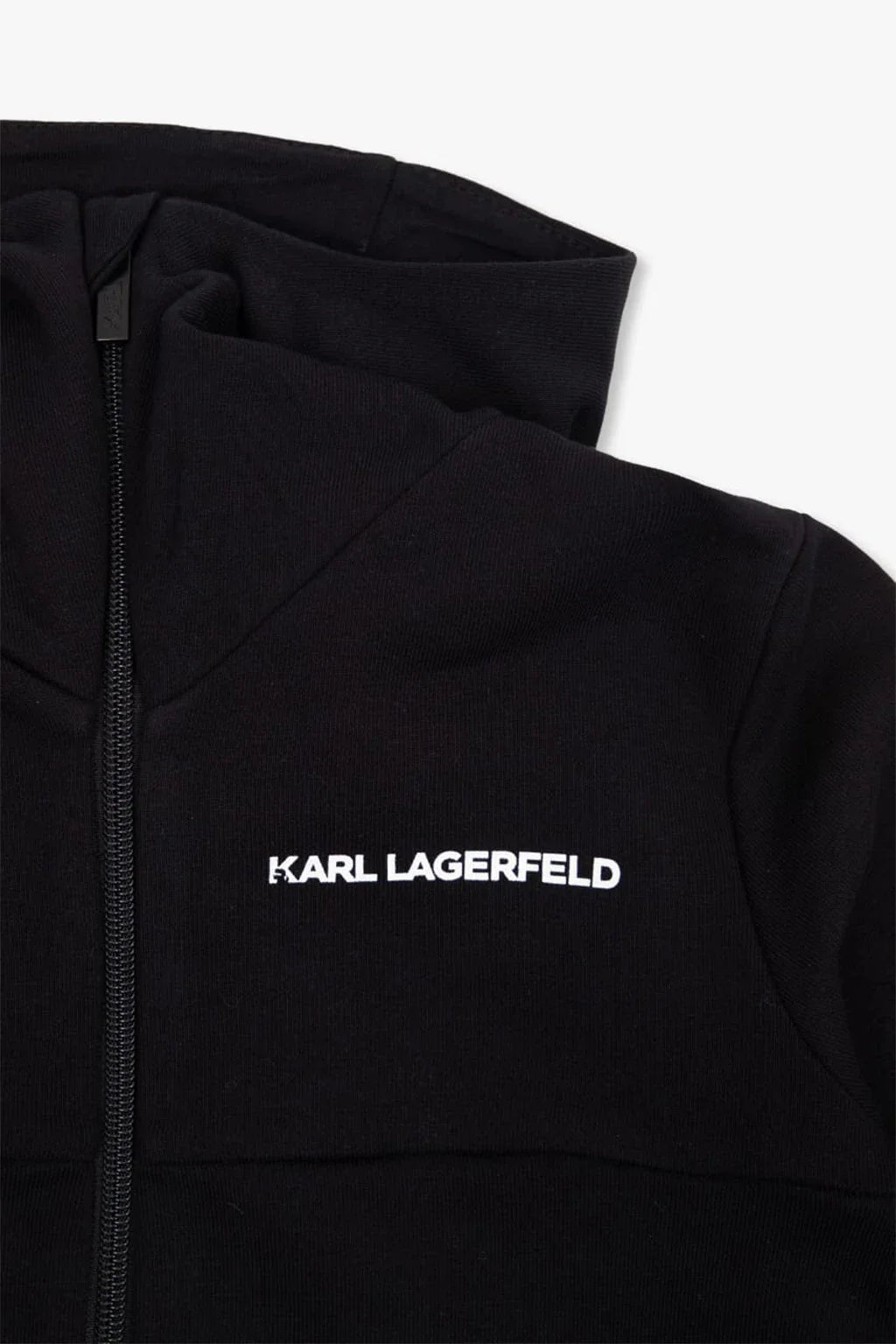 Karl Lagerfeld Embroidered Logo Zip-up Black Sweatshirt 
