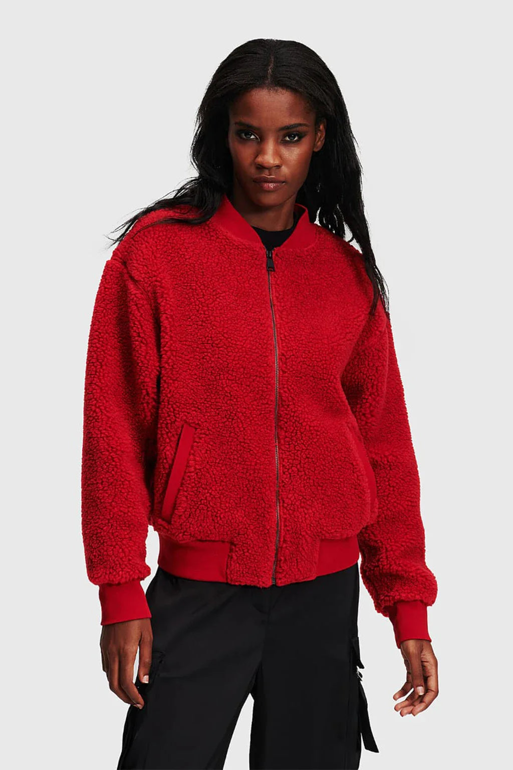 Karl Lagerfeld Shearling And Teddy In Red