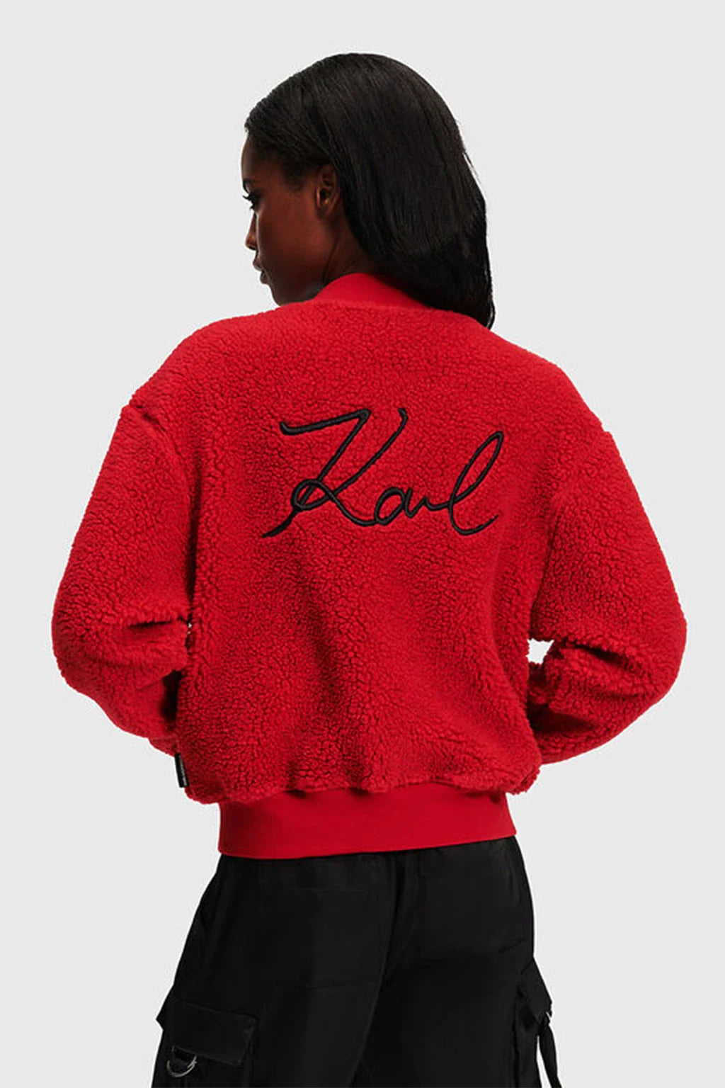 Karl Lagerfeld Shearling And Teddy In Red