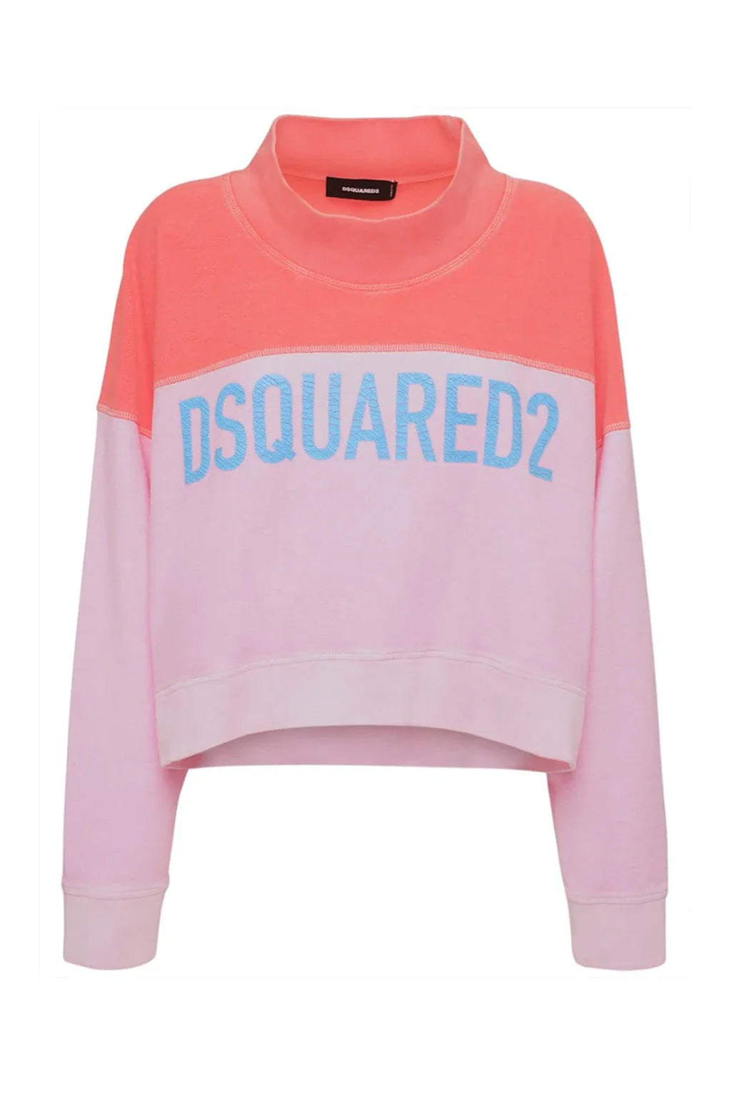 Dsquared2 Logo Two Tone Cotton Jersey Sweatshirt 