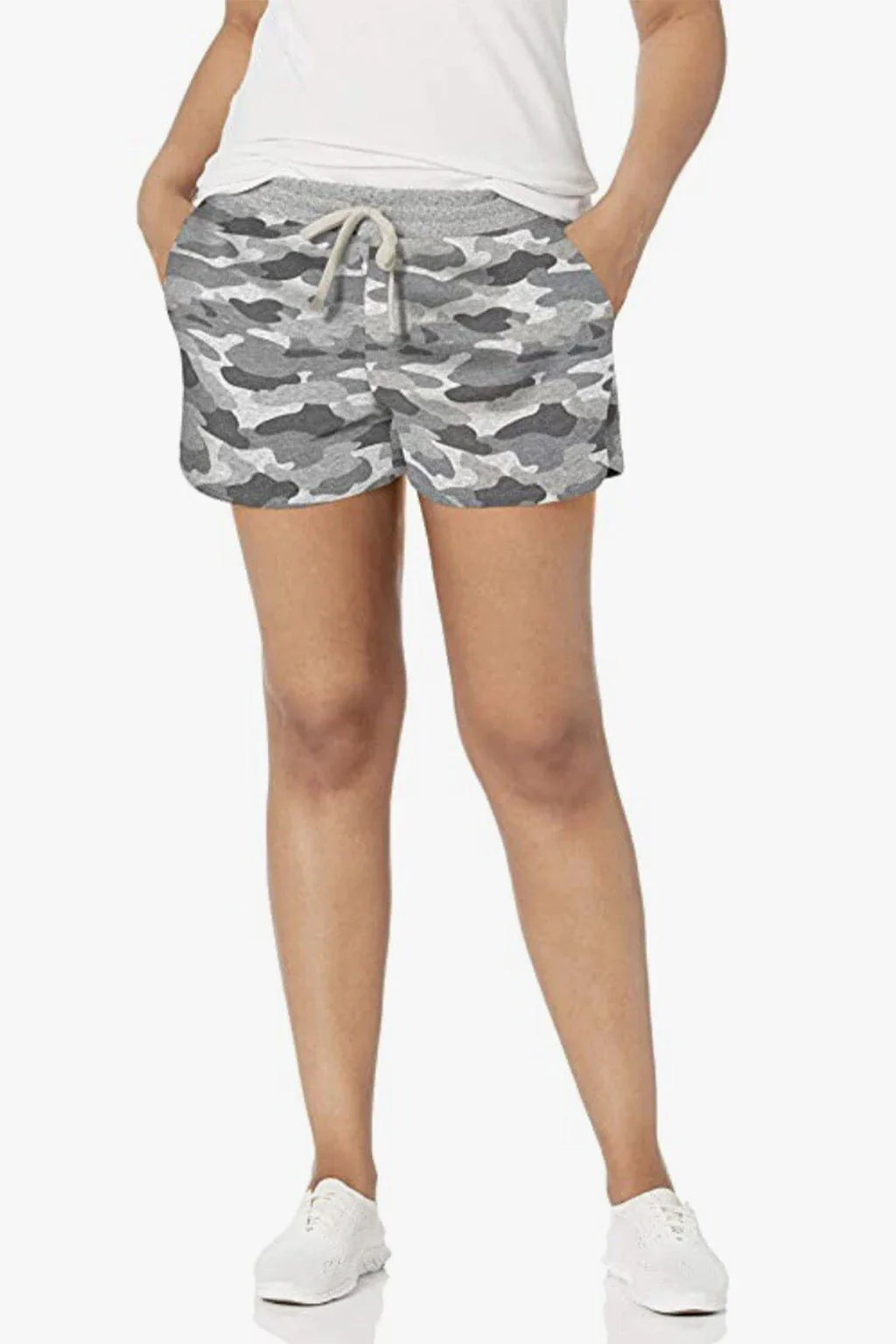 Camo Womens French Terry Fleece Grey With Pockets Short 