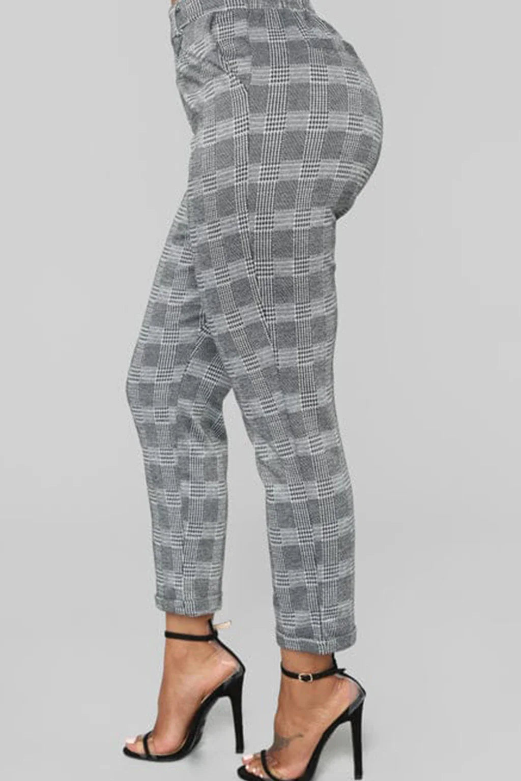 Here On Business Plaid Pants Black White Fashion Pant