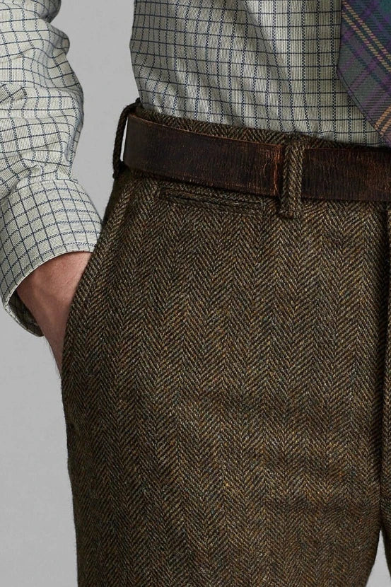 La Martina Green Wool Cotton Pant