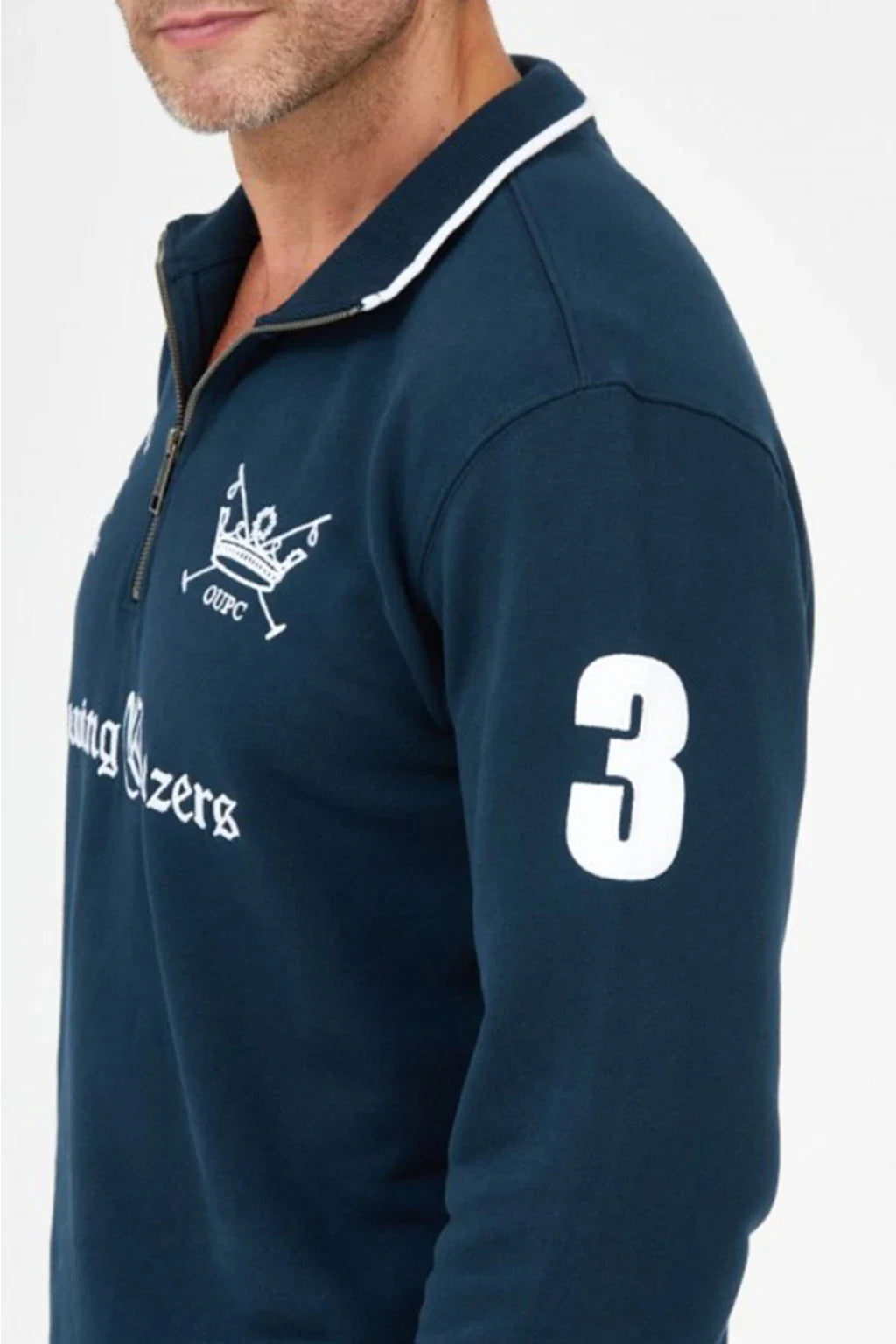 La Martina Mens Navy Blue Zip Up Sweatshirt 