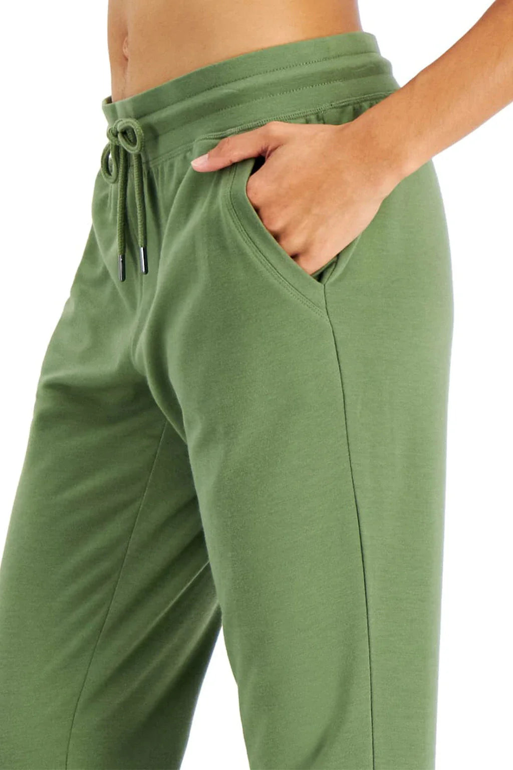 Ideology Womens Athleisure Fleece Green Jogger Pants