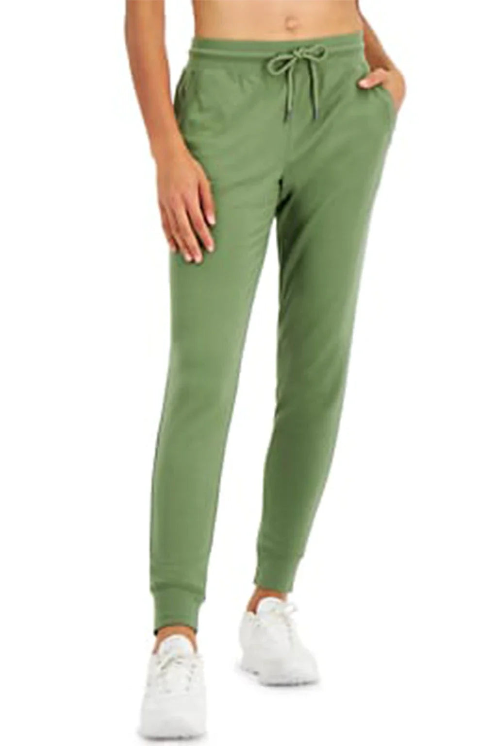 Ideology Womens Athleisure Fleece Green Jogger Pants