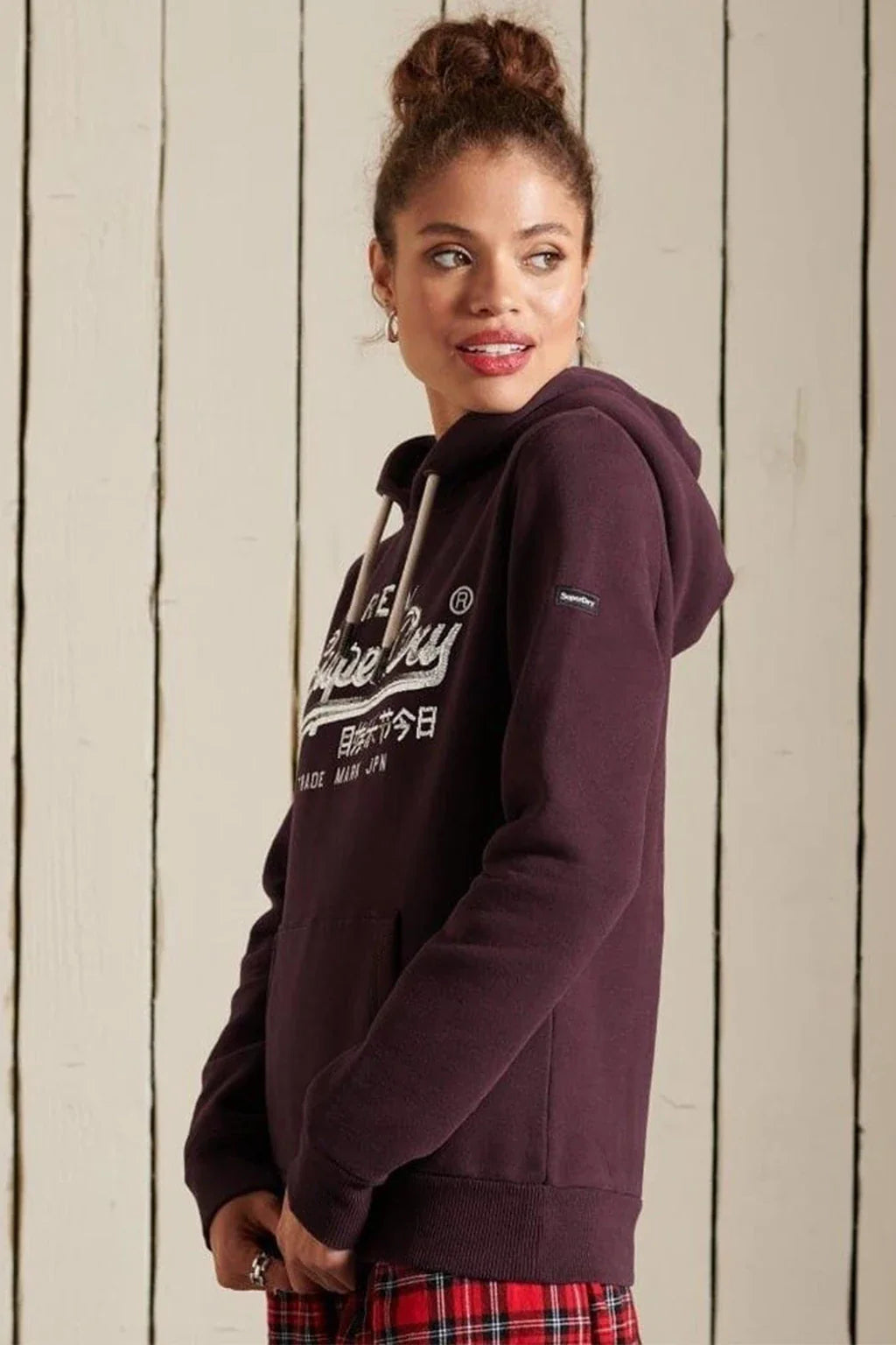 Superdry Vintage Purple Logo Boho Sparkle Hoodie