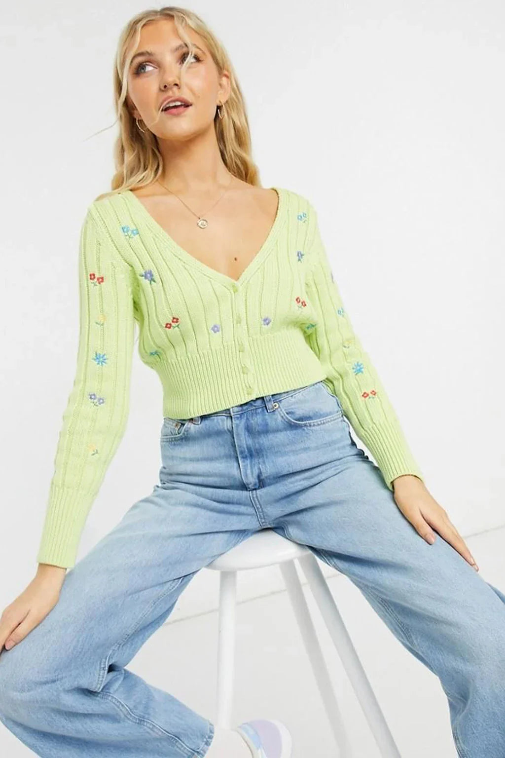 Pimkie Light Green Zielony Cardigan
