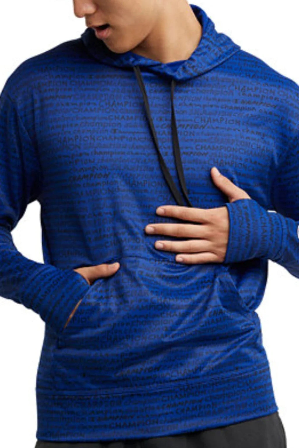 Champion Mens AOP Game Day Long Sleeve Stretch Hoodie 