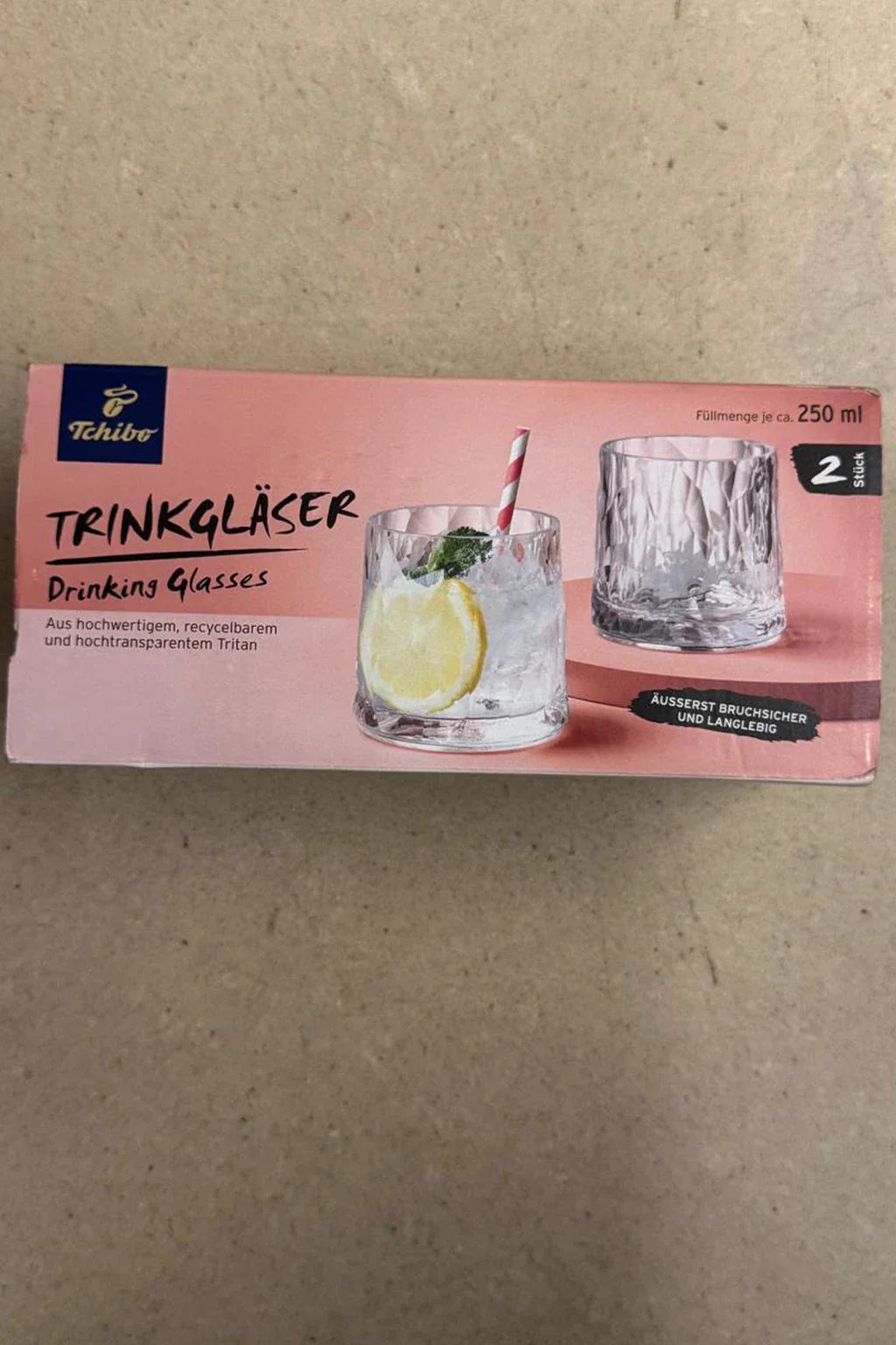 Tchibo Crystal Drinking Glasses Cups