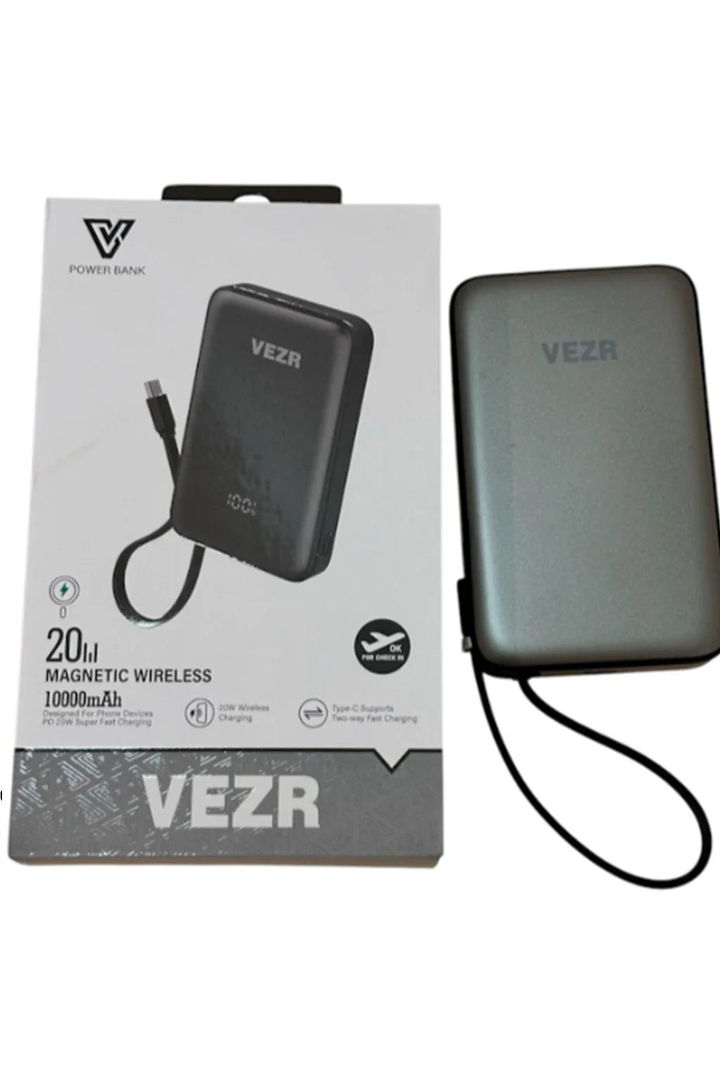 Vezr Magnetic Wireless And Usbc Power Bank