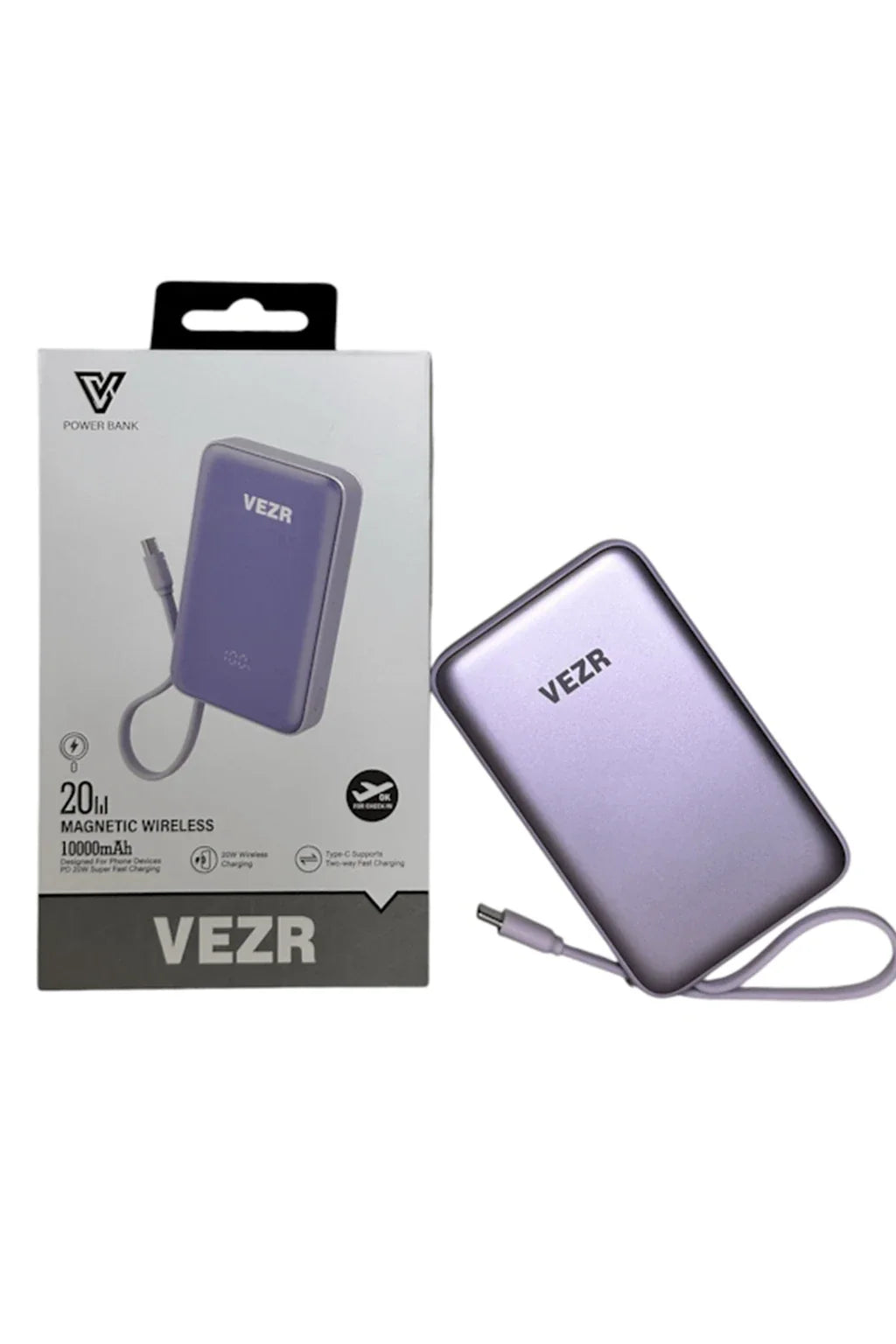 Vezr Magnetic Wireless And Usbc Power Bank