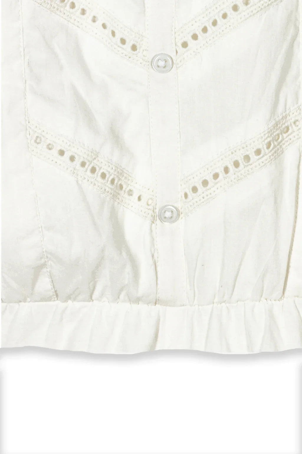 Mayoral Girls Ivory Cotton Overall