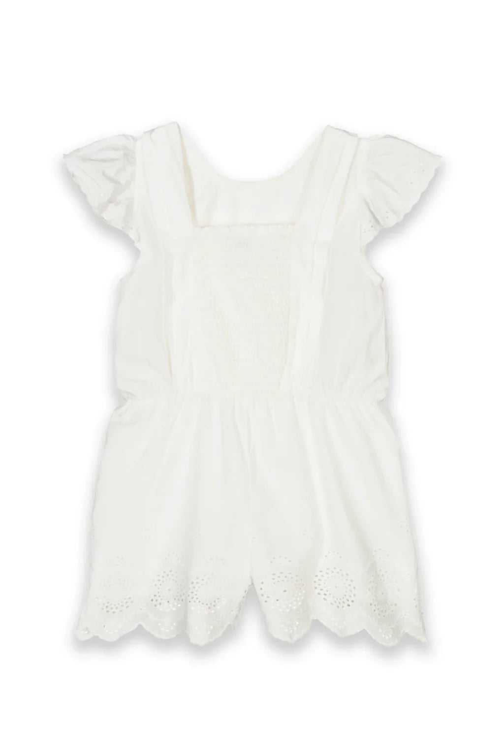 Mayoral Girls Ivory Cotton Overall