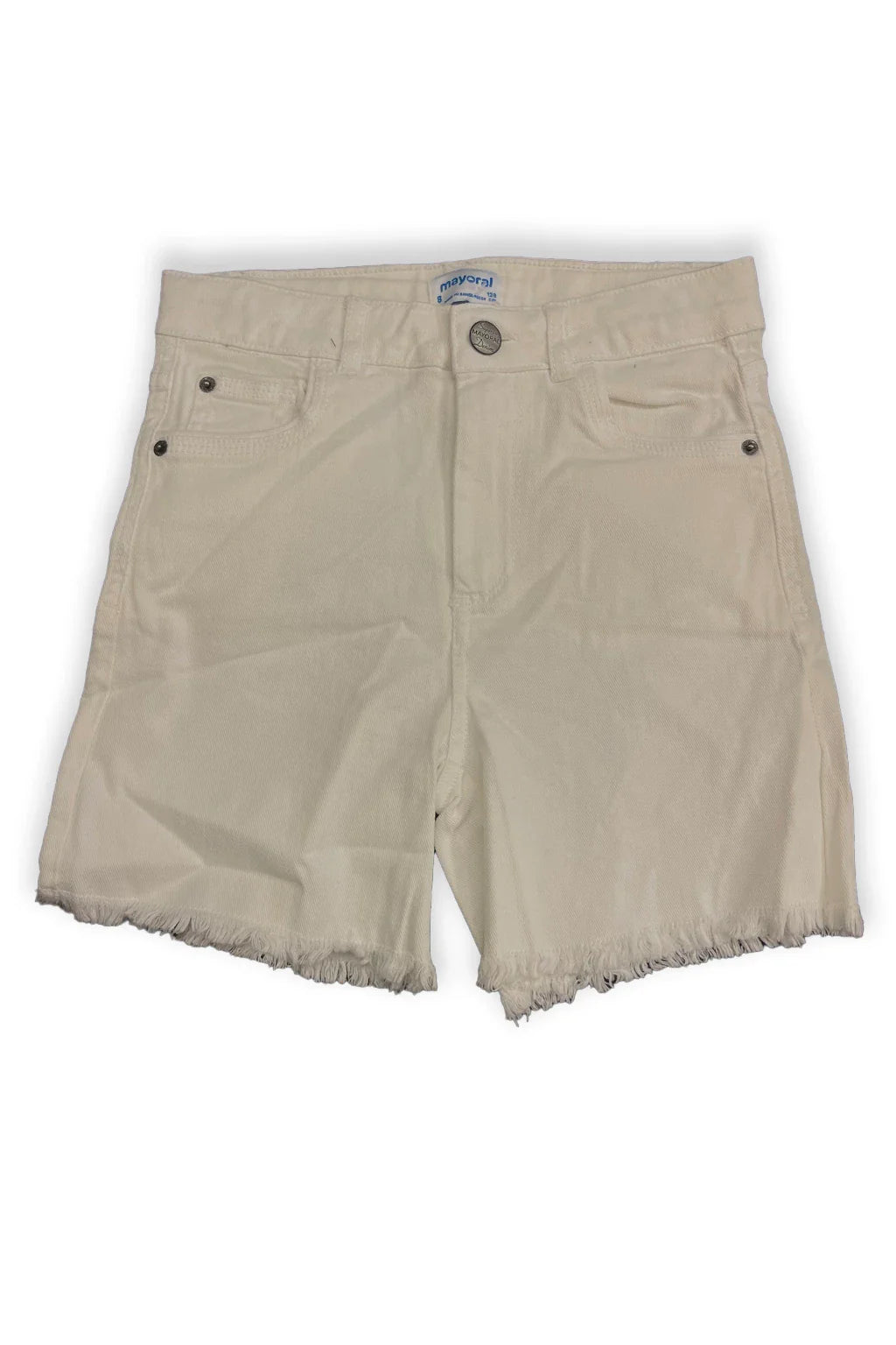 Mayoral White Denim Twill Shorts