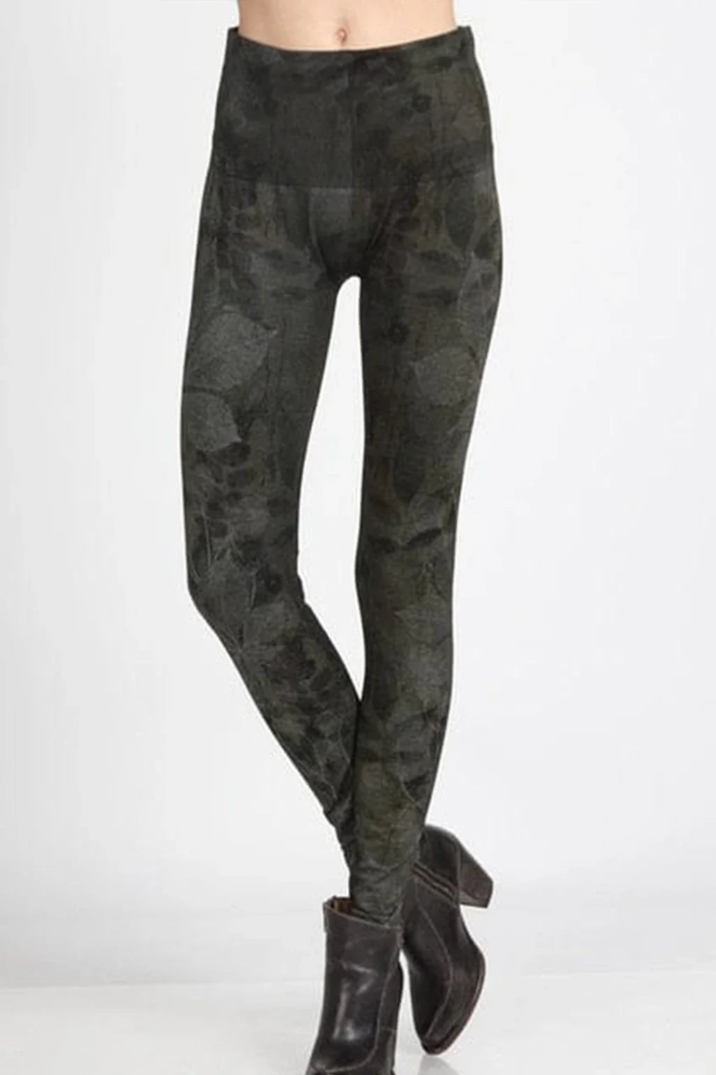 Queenieke Women High Waist Full Length Forest Print