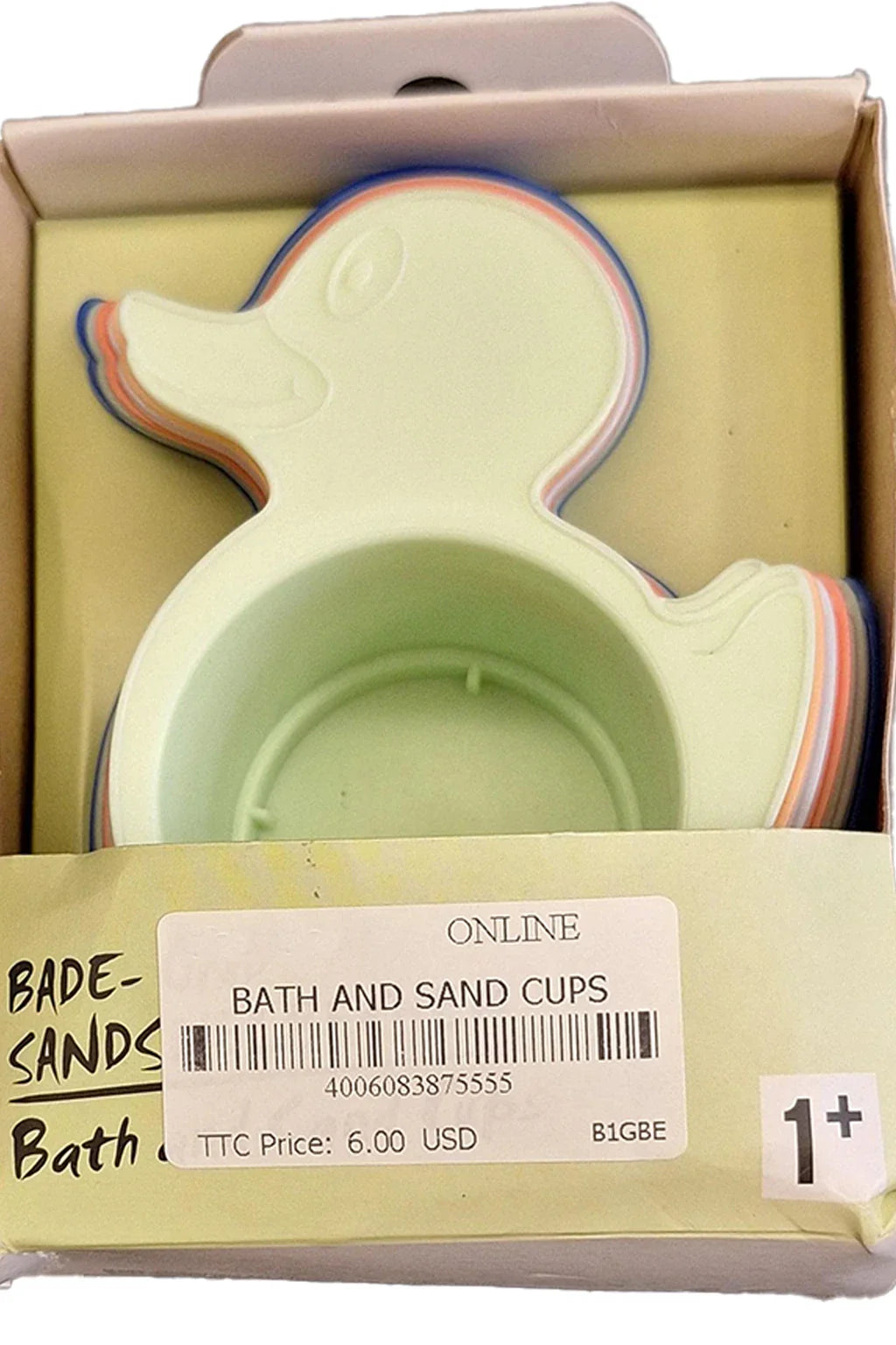 Tchibo Bath And Sand Cups Duck Shaped Cup 