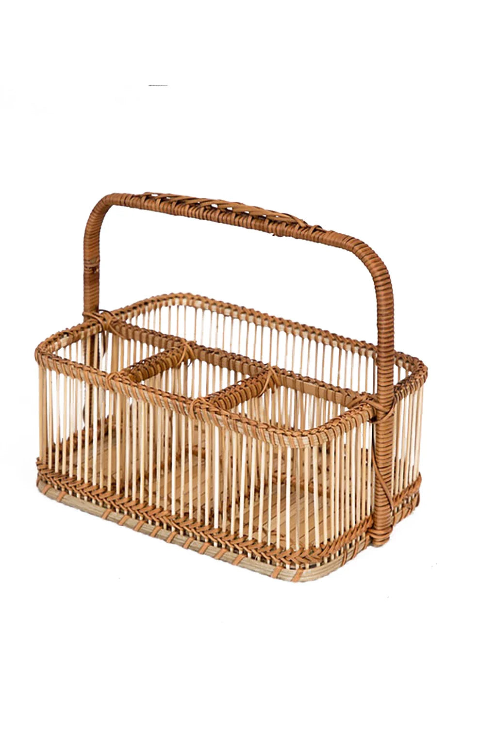 Bamboo And Vine Seperator Natural Wood Basket