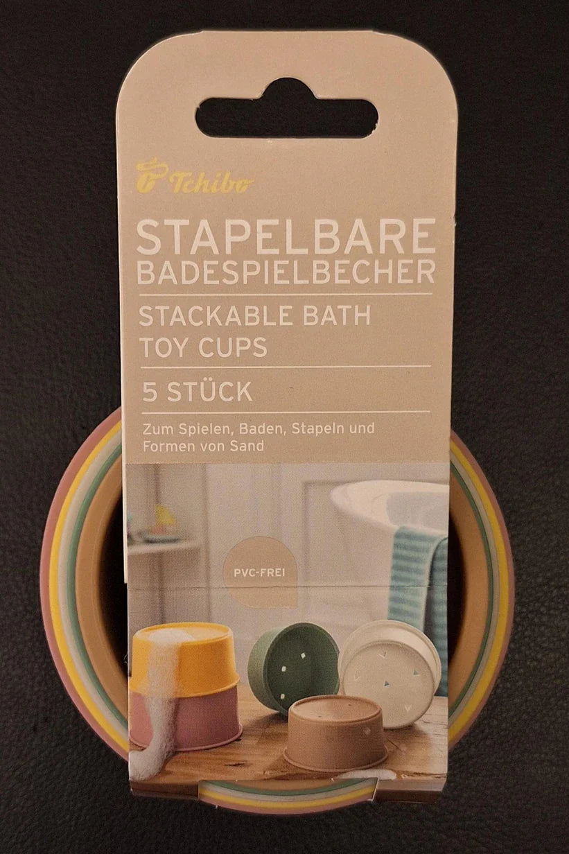 Tchibo Stackable Bath Toy Cups 5 Pieces