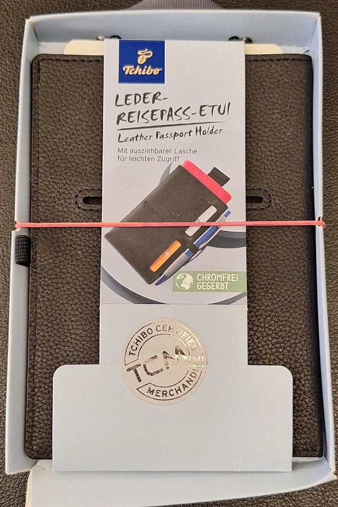 Tchibo Leather Passport Holder For Clear Storage