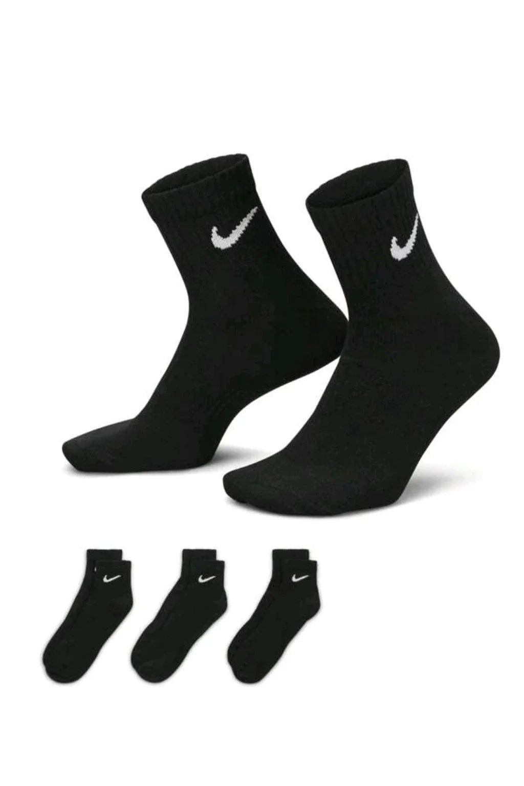 Nike Unisex Everyday LTWT ANKLE 3 Pair Sports Socks