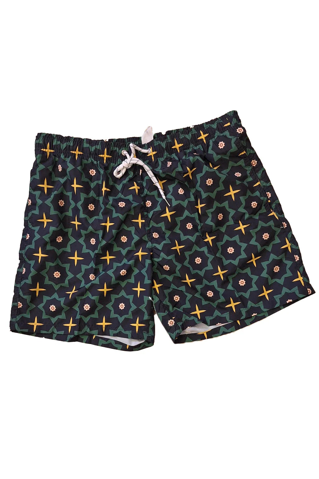 Mens Island Collection Yellow Stars Swim Shorts Beach Short