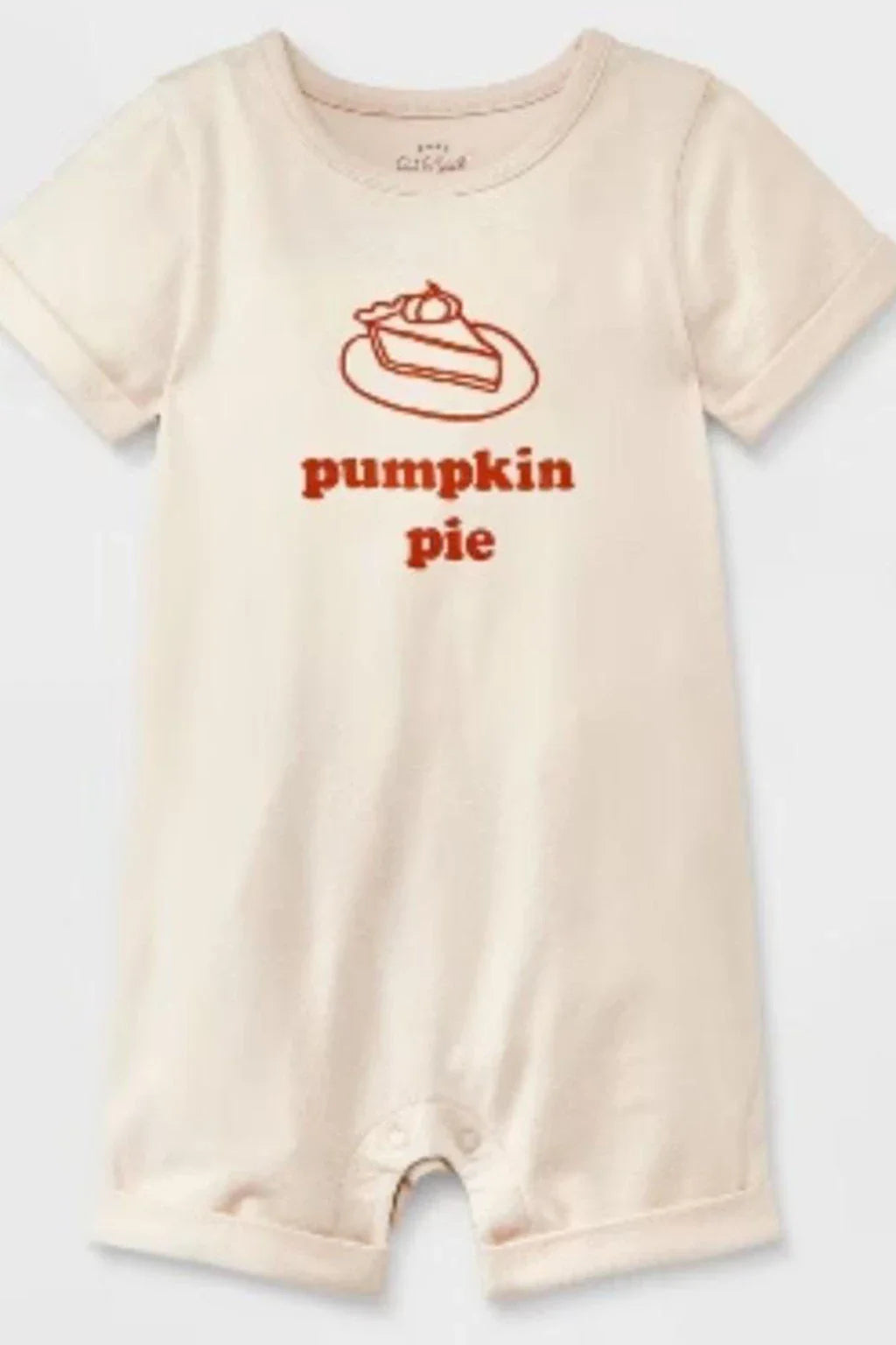 Cat And Jack Baby Pumpkin Pie Graphic Romper Body Suit