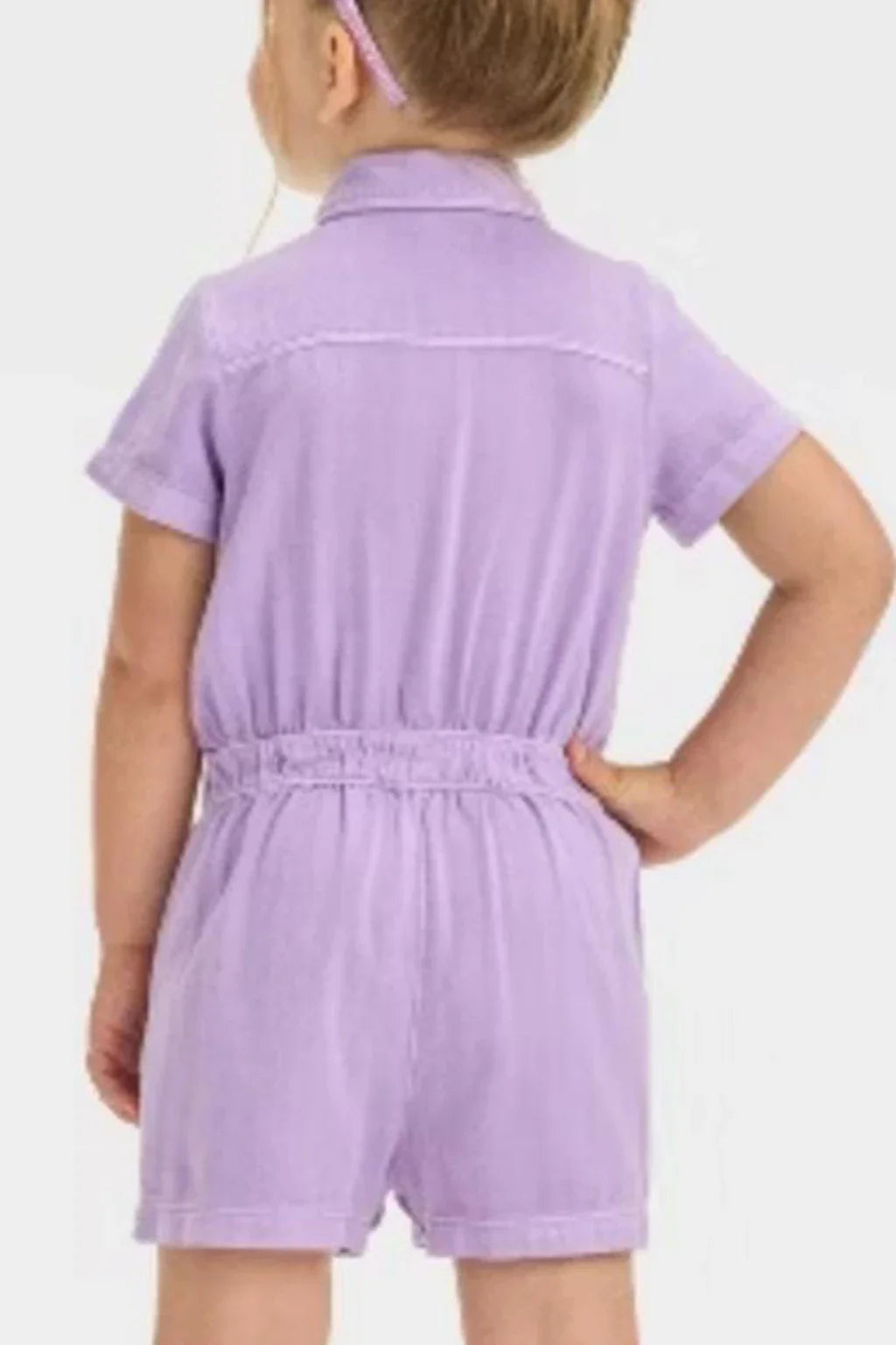 Cat And Jack Toddler Girls Solid Romper Lavender Overall