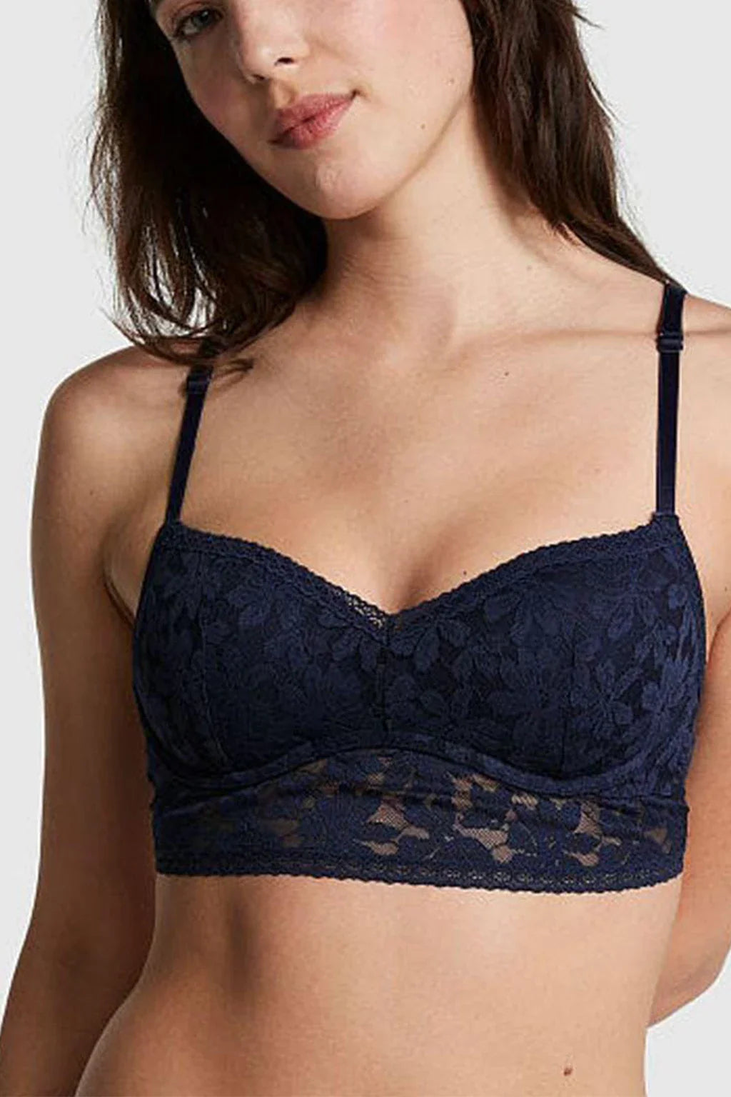 Victoria Secret Midnight Navy Blue Lace Wired Push Up Bralette 
