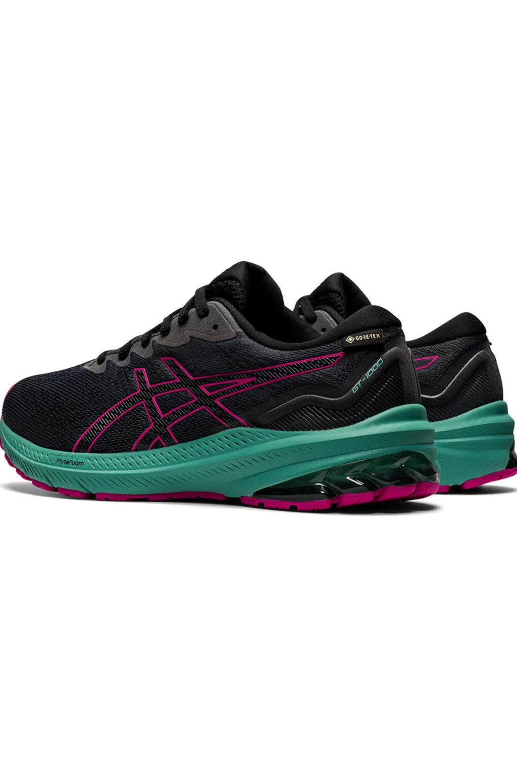 Asics Womens Black Fushsia Red Running Shoes