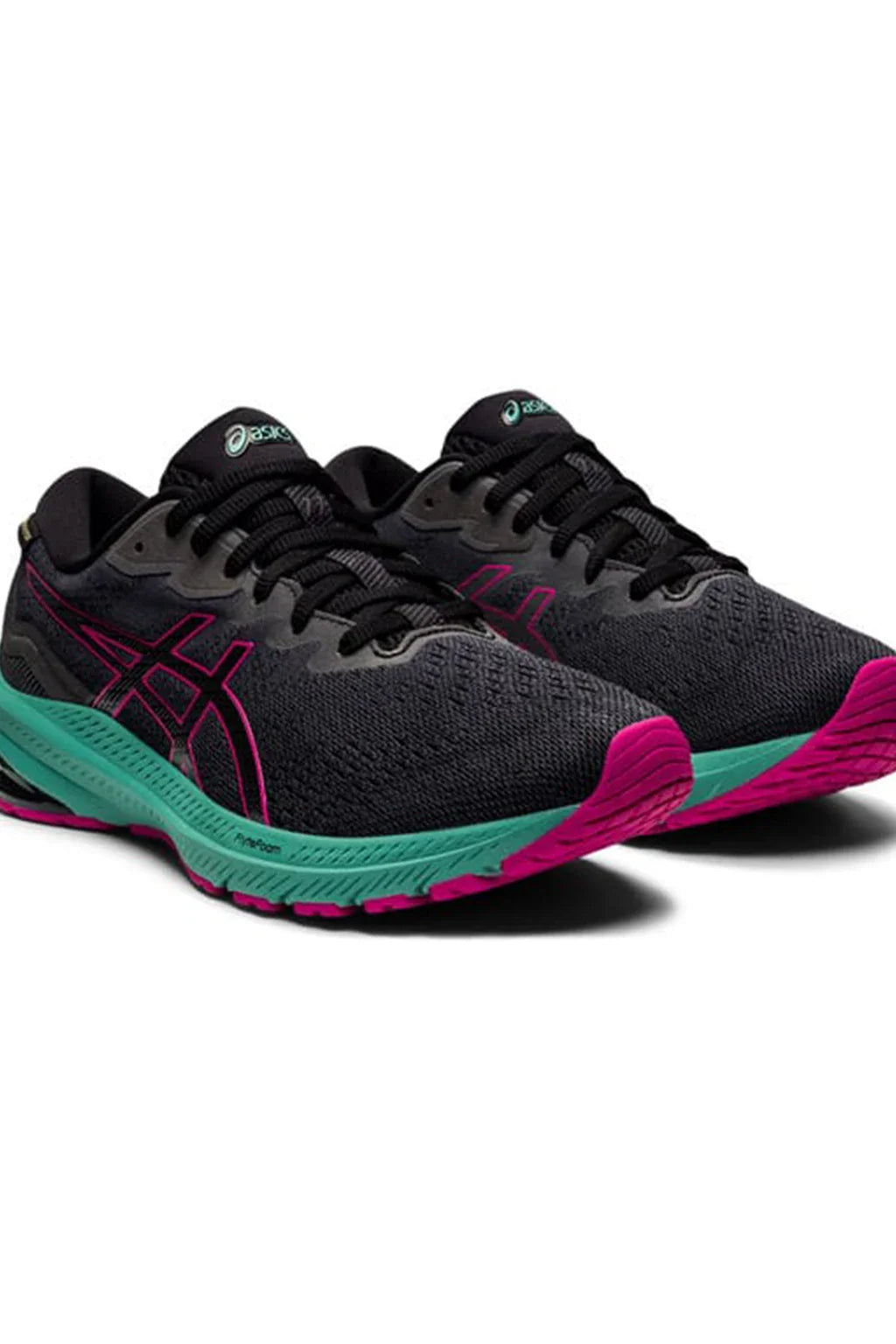 Asics Womens Black Fushsia Red Running Shoes