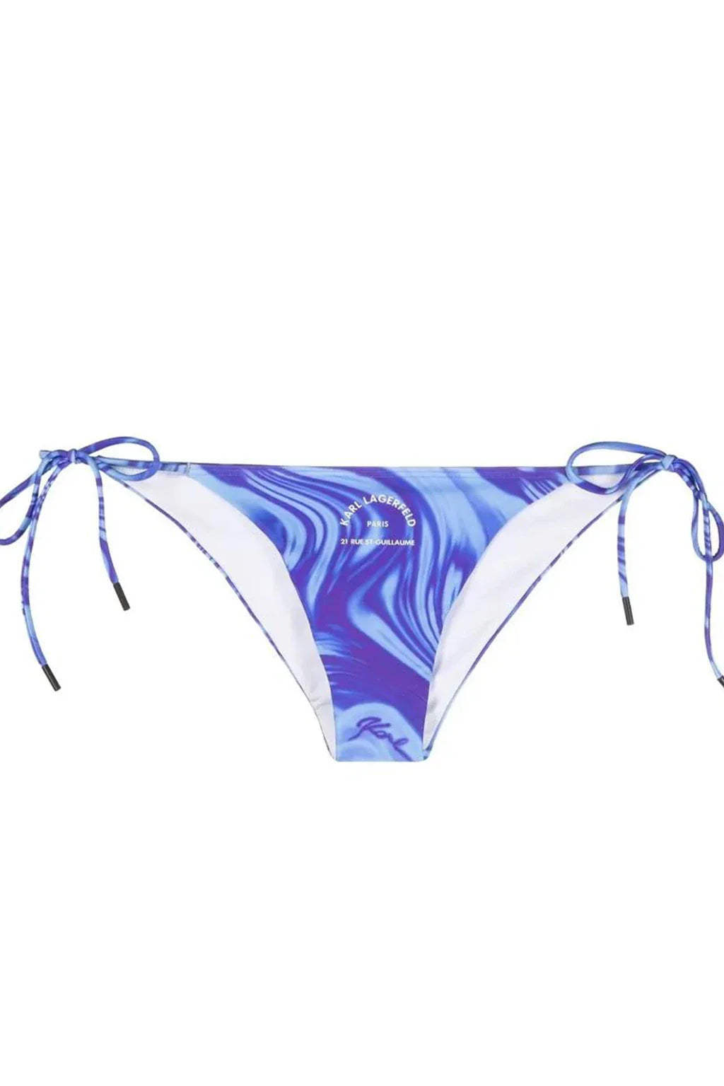 Karl String Bikini Bottoms Two Shades Of Blue Bra