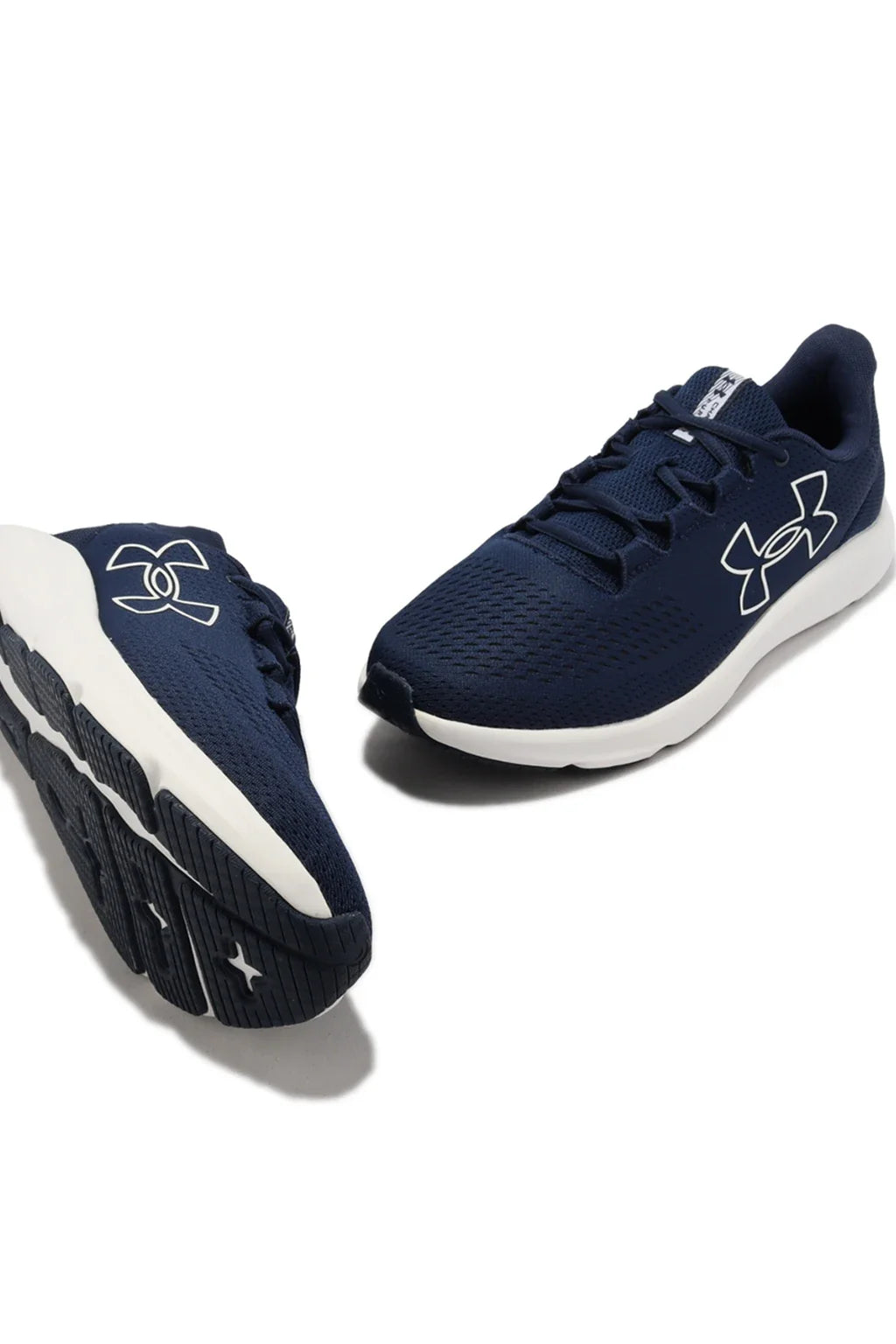 Under Armour Mens Charged Pursuit Big Logo Running Blue Shoes